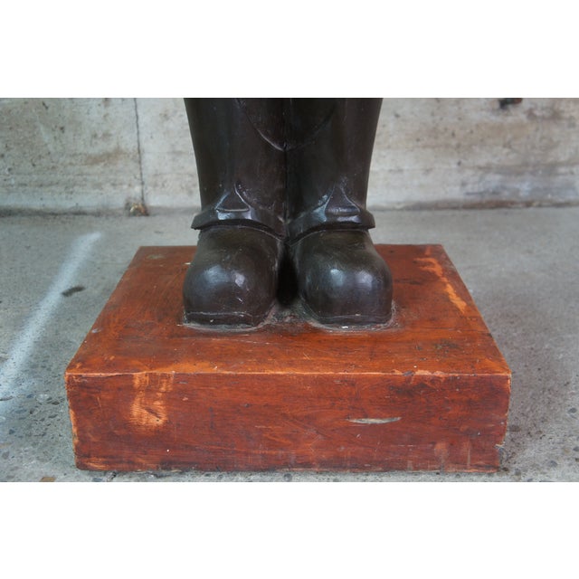 Mid 20th Century Monumental Life Size French Carved Folk Art Restaurant Chef Baker Statue 87" For Sale - Image 12 of 12