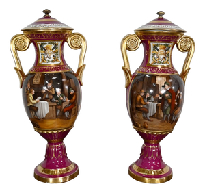 Paris Porcelain Vases, 20th Century, Set of 2