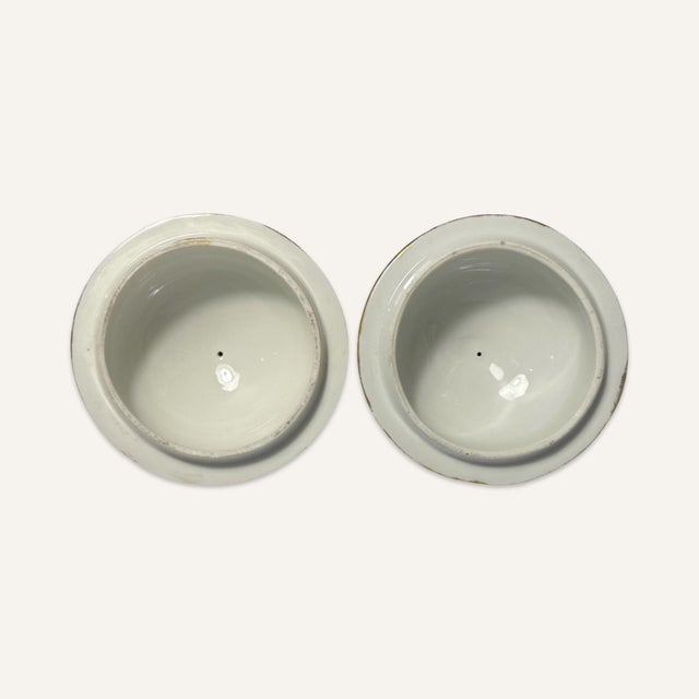 Matched Pair of Late 19th Century KPM Porcelain Covered Urns With Applied Decoration For Sale - Image 6 of 6