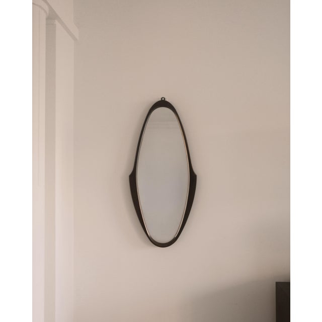 Mid-Century Modern Wall Mirror in Teak, Italy, 1960s For Sale - Image 6 of 6