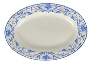 Antique Louis XVI Oval Dish from BFK, Belgium, 1890s