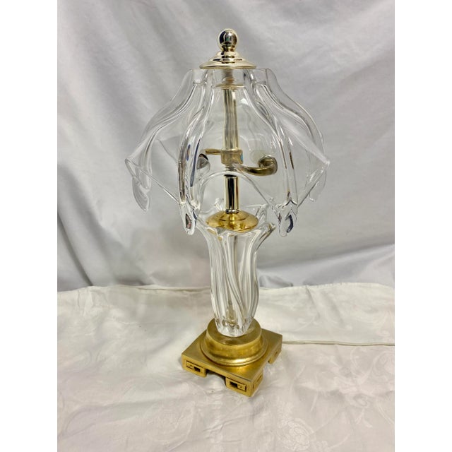 Hand Blown Glass and Brass Table Lamp For Sale - Image 11 of 11