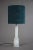 White Smoked Glass Table Lamp with Aquamarine Shade For Sale - Image 13 of 13