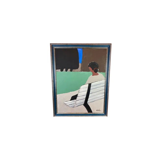Original Maurice Potier Oil on Canvas | French Contemporary Portrait Painting, Paris, Circa 1991 For Sale - Image 13 of 13