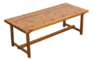 Pine Table attributed to Christian Durupt, 1970s