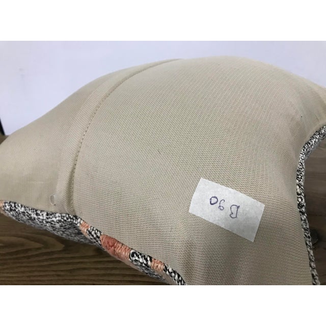1960s Natural Turkish Handmade White and Black Kilim Pillow Cover For Sale - Image 5 of 6