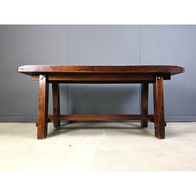 Brutalist Wooden Dining Table, 1960s For Sale - Image 4 of 8