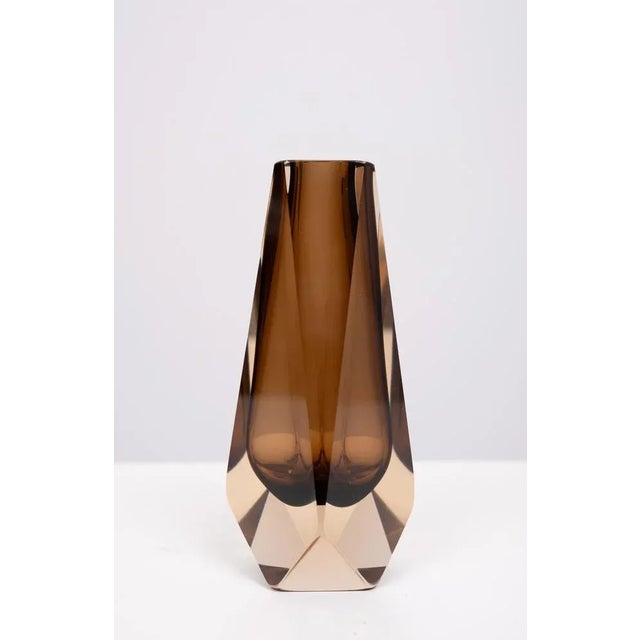 Facet Cut Art Glass Vase by Murano for Alessandro Mandruzzato, 1960s For Sale - Image 4 of 12