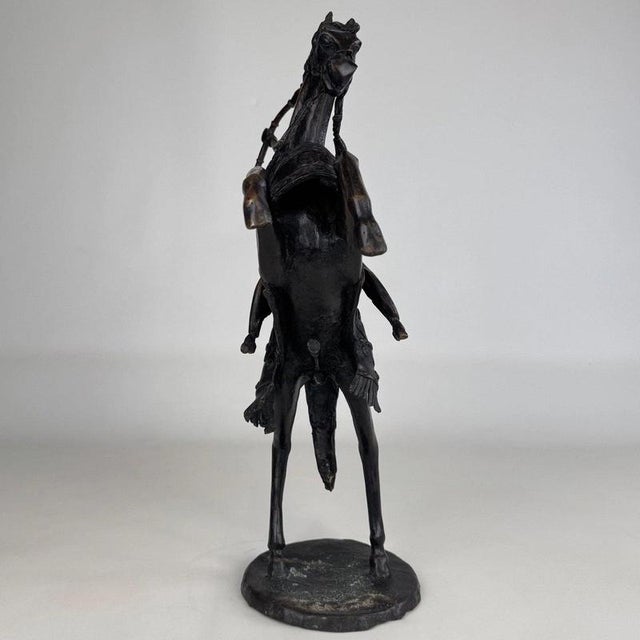 Gold 19th Century European Bronze Figural Sculpture of an African Horseman For Sale - Image 8 of 13