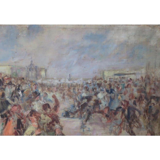 Campaign Soviet Workers Demonstration Oil Painting, Socialist Realism, 1970s 61-89 For Sale - Image 3 of 6