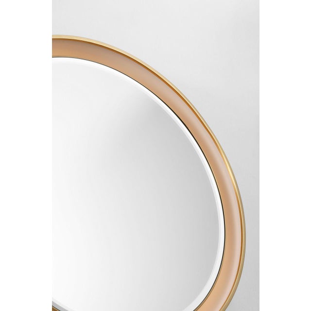 Brass Thomas O'Brien for Visual Comfort Signature Tricia 24" Illuminated Round Mirror in Hand-Rubbed Antique Brass For Sale - Image 8 of 11