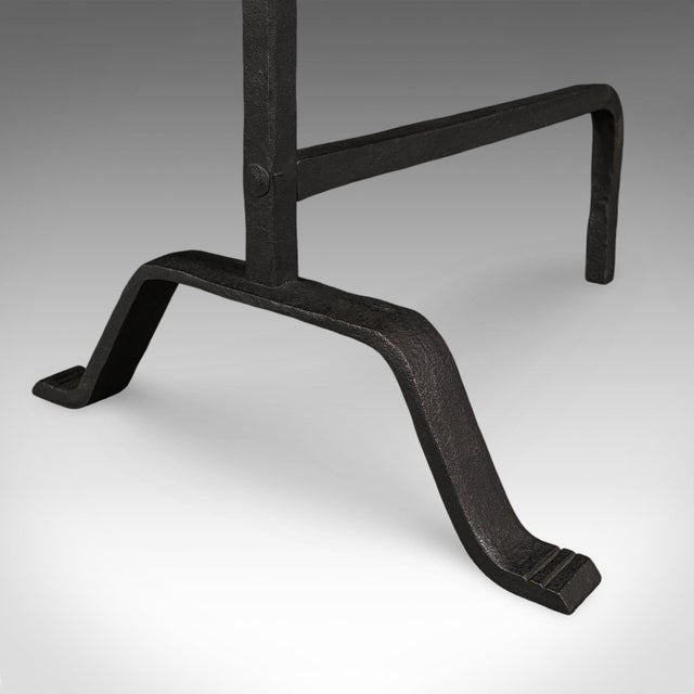 Pair of Antique Fire Dogs, English, Wrought Iron, Fireplace Andiron, Victorian For Sale - Image 10 of 10