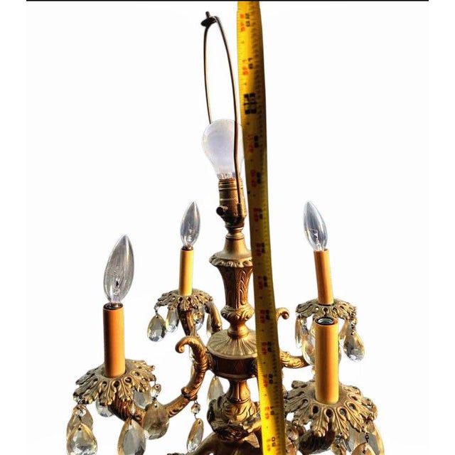Rare Vintage Hollywood Regency Figural Cherub Candelabra Floor Lamp With Integrated Marble Table Available Now at Vintage Royale Usa. For Sale In Raleigh - Image 6 of 7