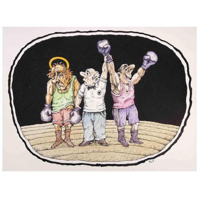 The Winner is a drawing artwork realized by Yus in the 1980s. Watercolour and ink drawing on paper. Hand-signed on the...