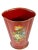 Charming vintage French Provincial tole umbrella stand featuring a rich oxblood red finish with beautifully hand-painted...