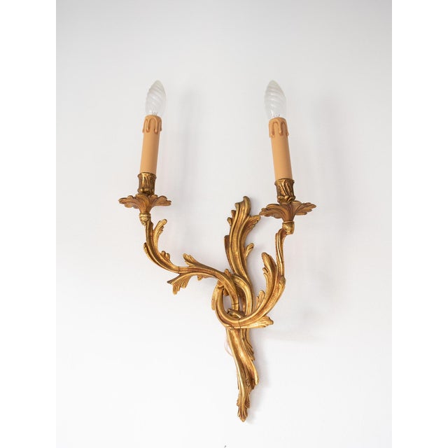 1940s Large French Bronze Wall Light, 1930s For Sale - Image 5 of 5