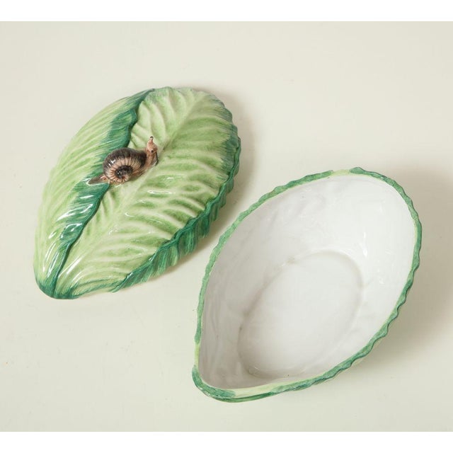 Mid 20th Century Vintage Mottahedeh Porcelain Lettuce Tureen For Sale - Image 5 of 8