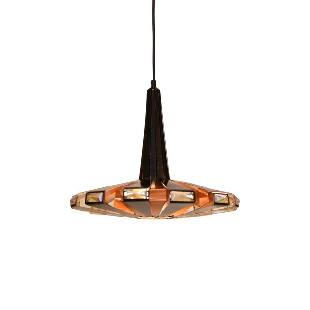 Vintage P236 Pendant Lamp in Black Metal and Copper by Werner Schou for Coronell Elektro, 1960s For Sale - Image 6 of 15