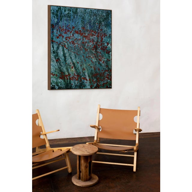Abstract Contemporary Abstract Oil on Canvas "Nightplants" by Reiner Heidorn For Sale - Image 3 of 4