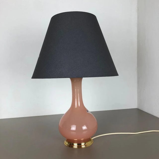 Metal Opaline Murano Glass Table Light from Cenedese Vetri, Italy, 1960s For Sale - Image 7 of 18