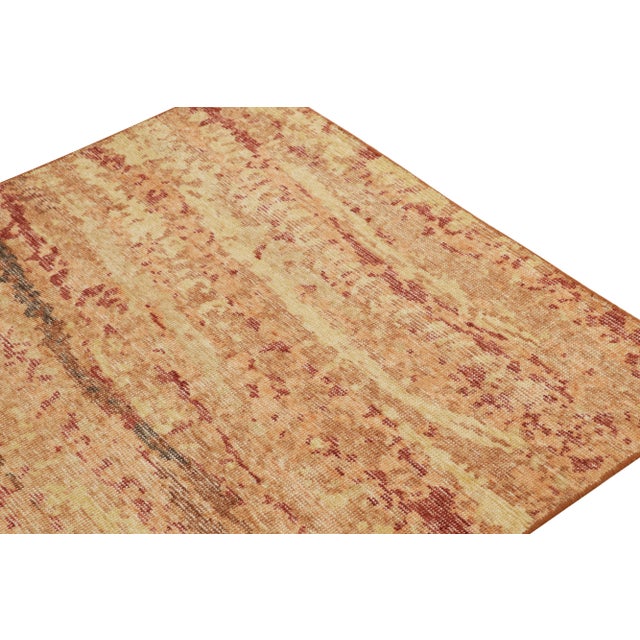 Rug & Kilim Distressed Style Rug in Red, Orange & Gold Abstract Pattern by Rug & Kilim For Sale - Image 4 of 7