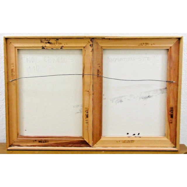 Textile Darryl Edwards Excavation Site 1990 Abstract Expressionist Diptych Oil Painting For Sale - Image 7 of 10