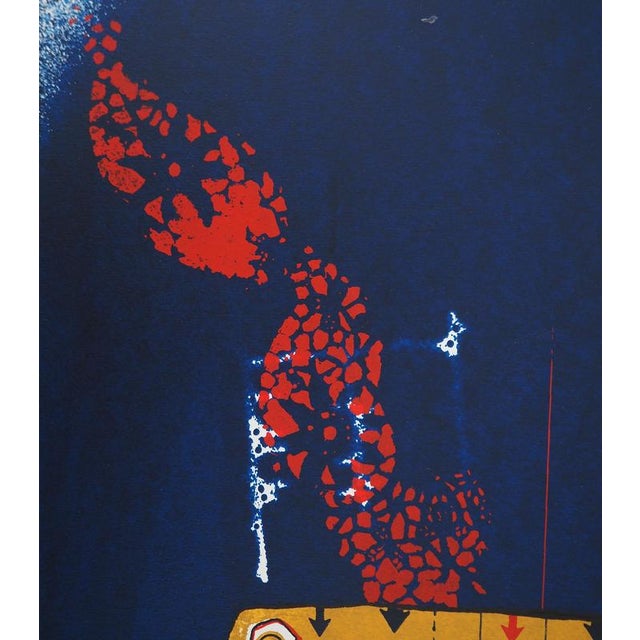 Late 20th Century Jean-Pierre Vielfaure, Robot on a Blue Background, 1974, Lithograph For Sale - Image 5 of 8
