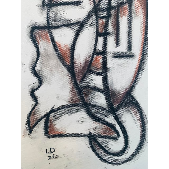 Abstract Original Charcoal Drawing by Louie DeVito For Sale - Image 4 of 4