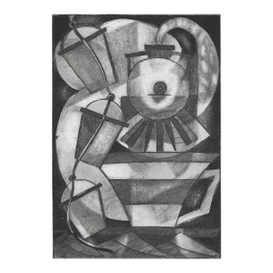 1930s Art Moderne Industrial Etching