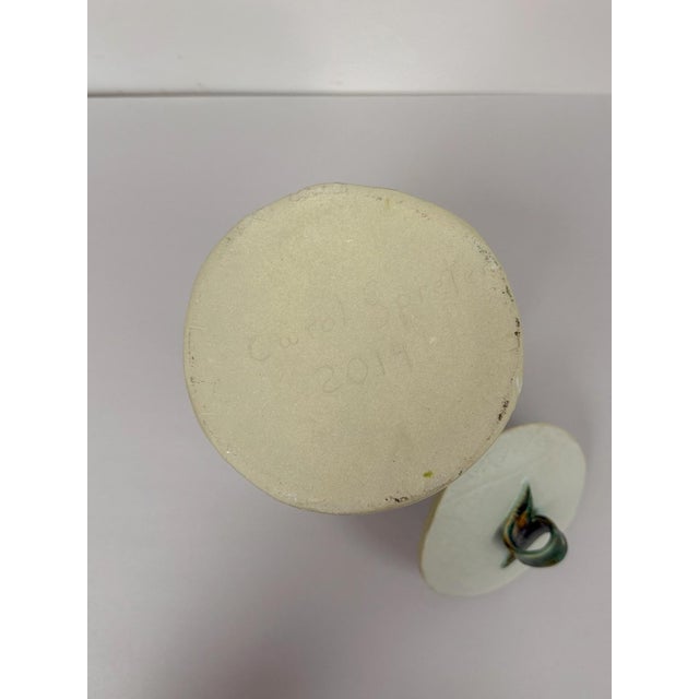 Vintage Studio Pottery Jar Lid Vine Leaf Design Handcrafted Ceramic For Sale - Image 9 of 9