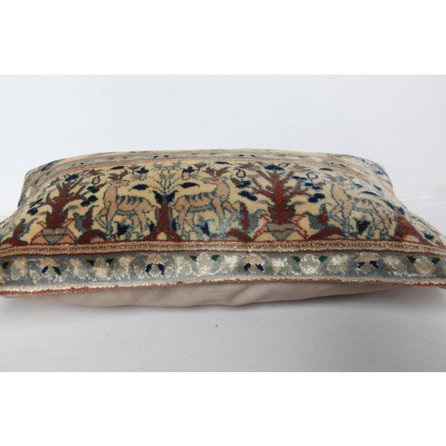 Mid 20th Century Bohemian Handwoven Floral Rug Pillow Case -12'' X 20'' For Sale - Image 5 of 9