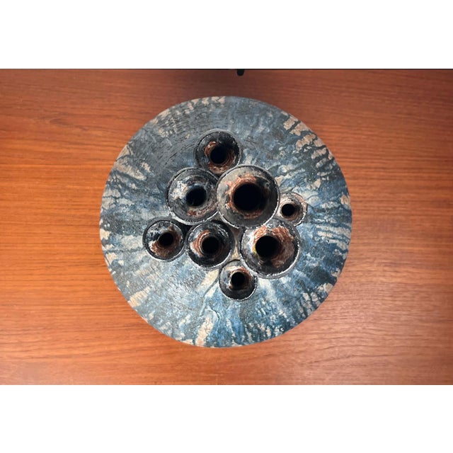 Large Mid-Century Modern Brutalist German Studio Pottery Chimney Vase from Gerhard Liebenthron, 1974, in Very Good...