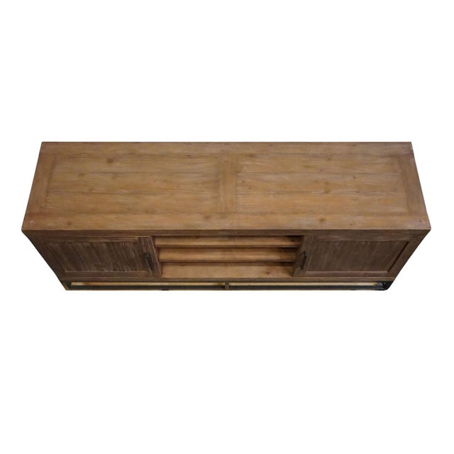 Wood Pottery Barn Glazed Pine Contemporary Modern 66" Malcom Media Console 2662472 For Sale - Image 7 of 12