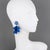 Cilea Paris Dangle Resin Clip Earrings Cobalt Blue Ribbons For Sale - Image 9 of 9