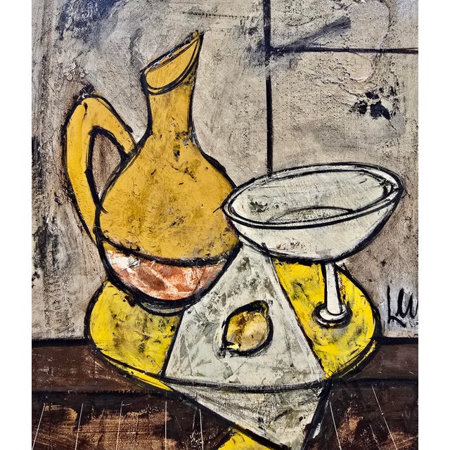Yellow Charles Levier - Still Life With a Martini Glass - Oil Painting For Sale - Image 8 of 12