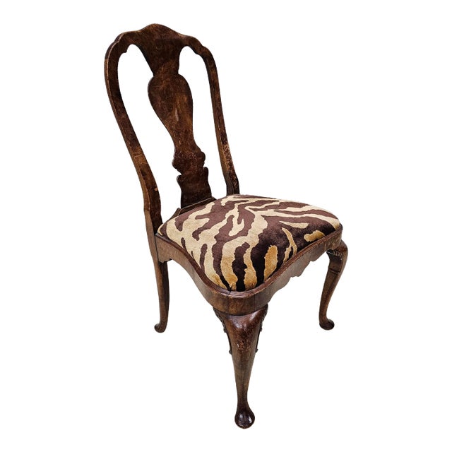 Kindel Winterthur Collection Georgian Carved Solid Mahogany Side Chair For Sale