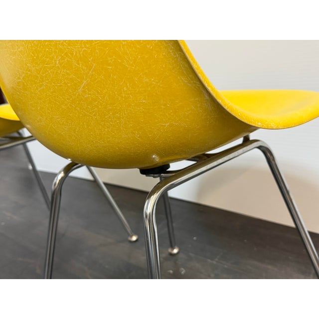 Modernica Case Study Fiberglass H-Base Side Chairs, Pair For Sale - Image 10 of 12