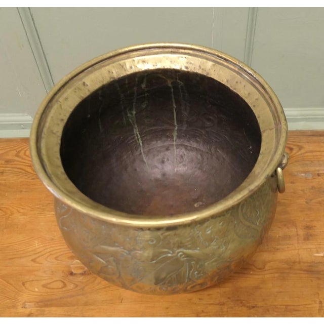 19th Century Gothic Brass Jardiniere with Shields For Sale - Image 3 of 7