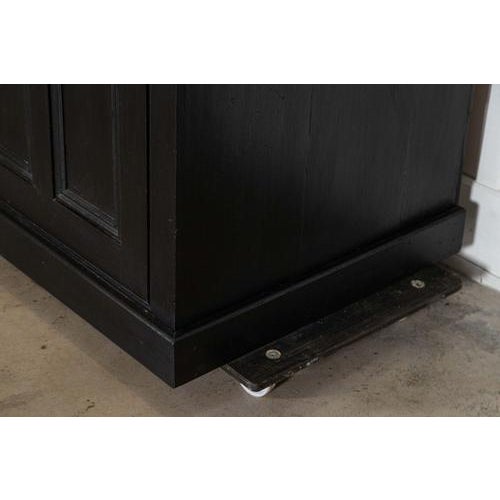 19th Century English Monumental Ebonised Pine Housekeepers Cupboard, 1880s For Sale - Image 16 of 18