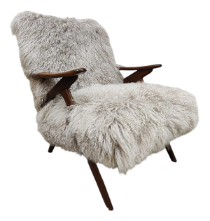 Vintage Scandinavian Sheepskin Armchair, 1970s
