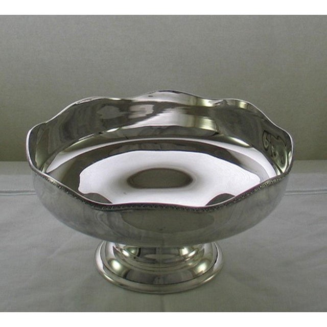 1980s Silver Cake /Fruit Dish on Circular Foot With Applied Derwent Border- For Sale In New York - Image 6 of 13