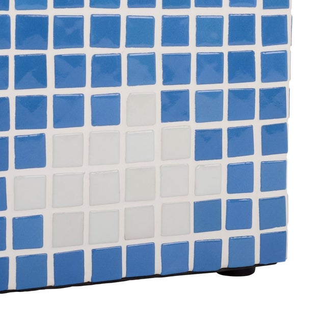 Early 21st Century Hikari Cube Cloud Tile Accent Table in Light Blue / White For Sale - Image 5 of 7