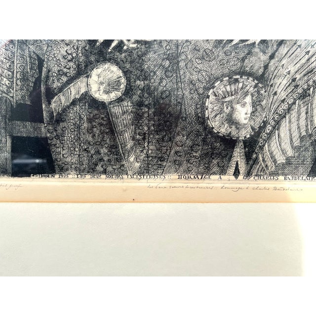 1970s 1970s Burt Hasen Etching Hommage a Charles Baudelaire For Sale - Image 5 of 10