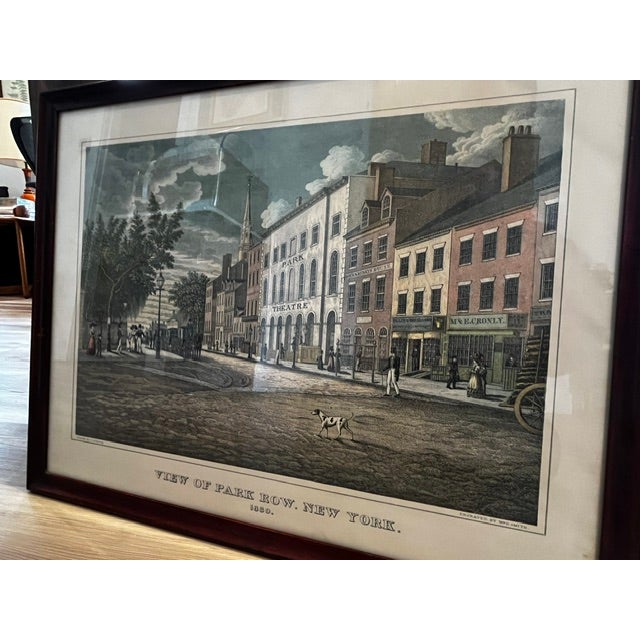 American Framed Print "View of Park Row, New York 1830 For Sale - Image 3 of 9