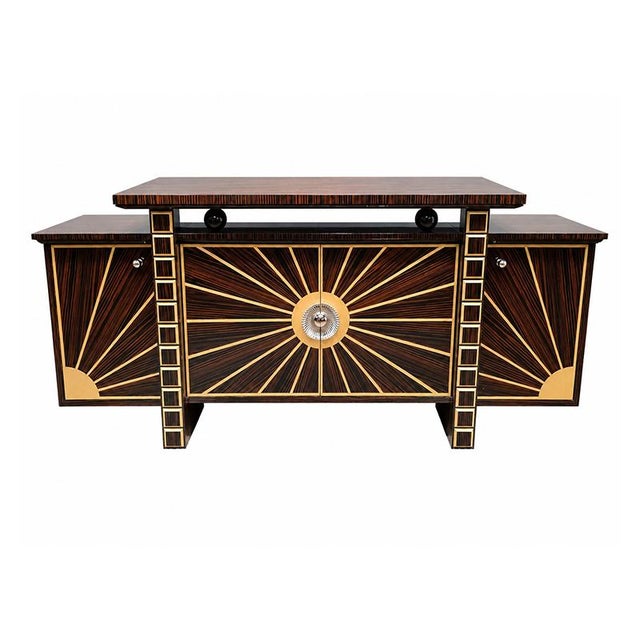 Art Deco Style Wooden Sideboard, 1980s For Sale - Image 3 of 5