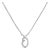 10K White Gold Diamond Accent "O" Initial Script Style Pendant Necklace For Sale