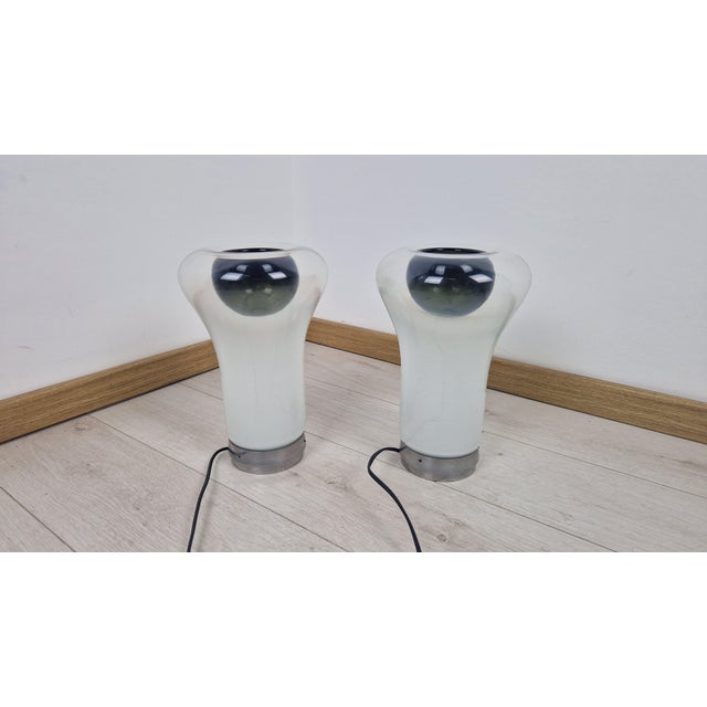 Metal Saffo Table Lamp in Metal and Glass by Angelo Mangiarotti for Artemide, 1960s, Set of 2 For Sale - Image 7 of 16