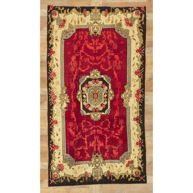 Vintage Turkish Oushak Rug - 05'01 X 09'03 For Sale - Image 9 of 10