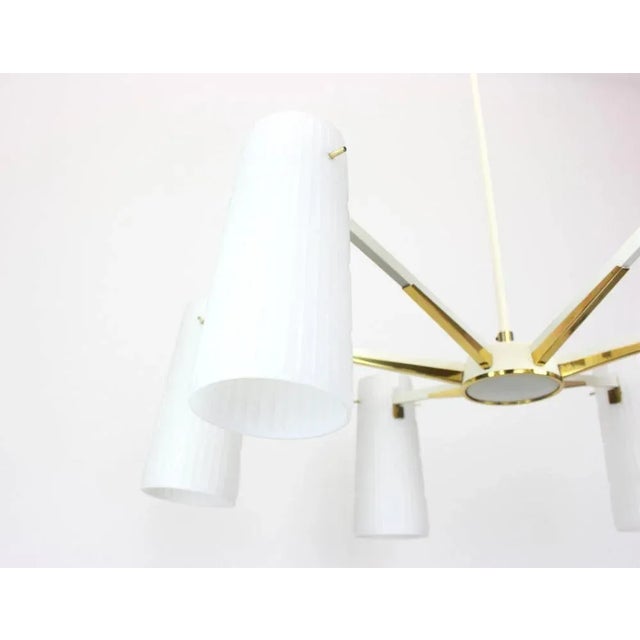 Large Italian Glass Sunburst Chandelier from Stilnovo, 1950s For Sale - Image 4 of 7