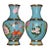Pair of Vintage Chinese Cloisonné Peony & Phoenix Vases - 38cm Tall For Sale